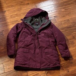 Lands' End Squall Maroon Removal Hood Jacket